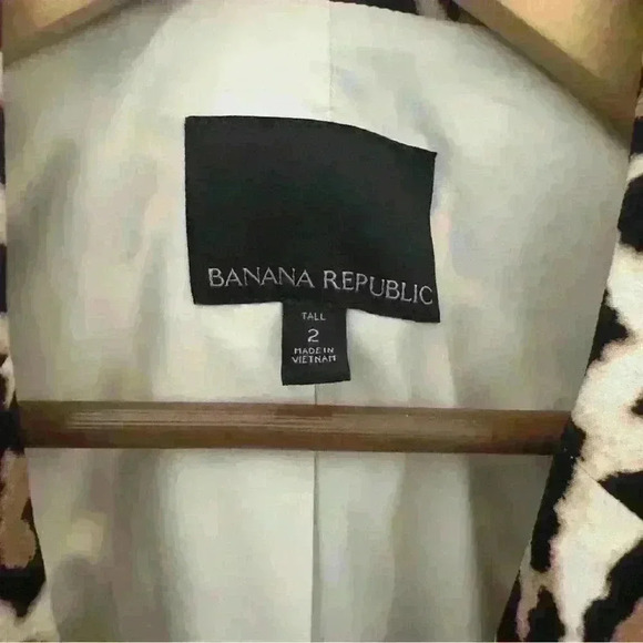 BANANA REPUBLIC Leopard Soft Blazer size 2 Tall - Picture 4 of 6